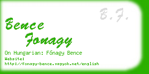 bence fonagy business card